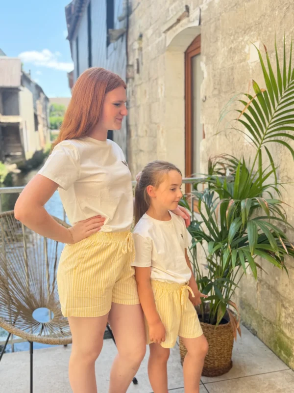 Short rayé enfant palmier doré matchy matchy | Dream By C