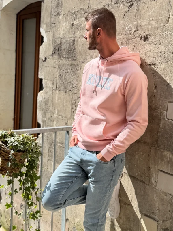 Sweat Kulte mixte rose pâle capuche | Dream By C