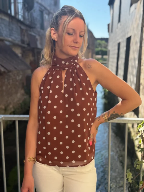 Top Chocolat Pois Blancs - Chic & Tendance | Dream By C