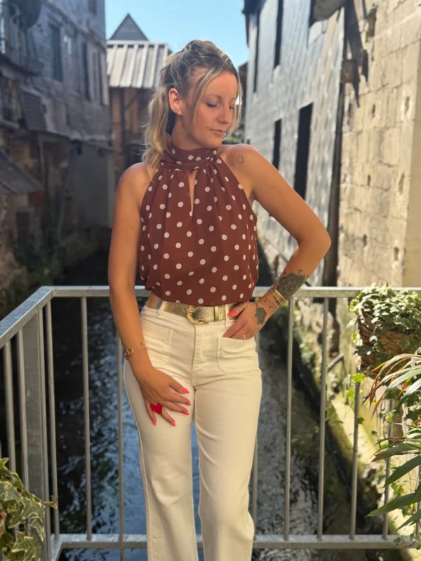Top Chocolat Pois Blancs - Chic & Tendance | Dream By C