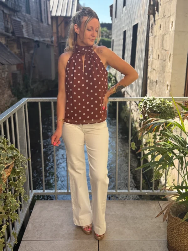Top Chocolat Pois Blancs - Chic & Tendance | Dream By C