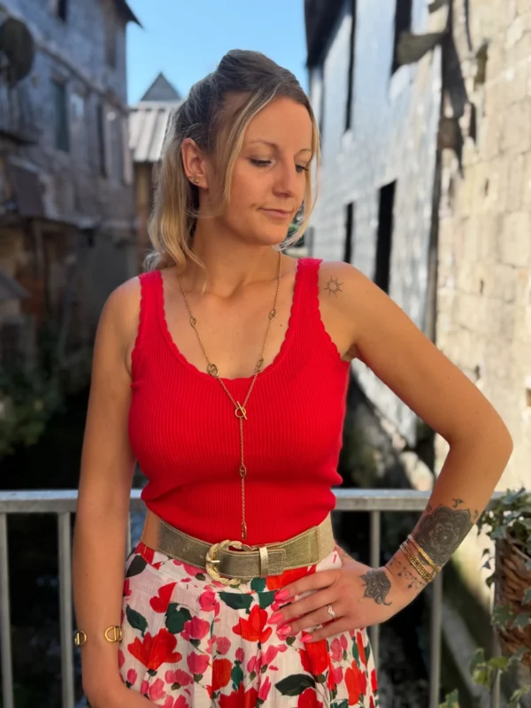 Top maille côtelée couleur femme | Dream By C