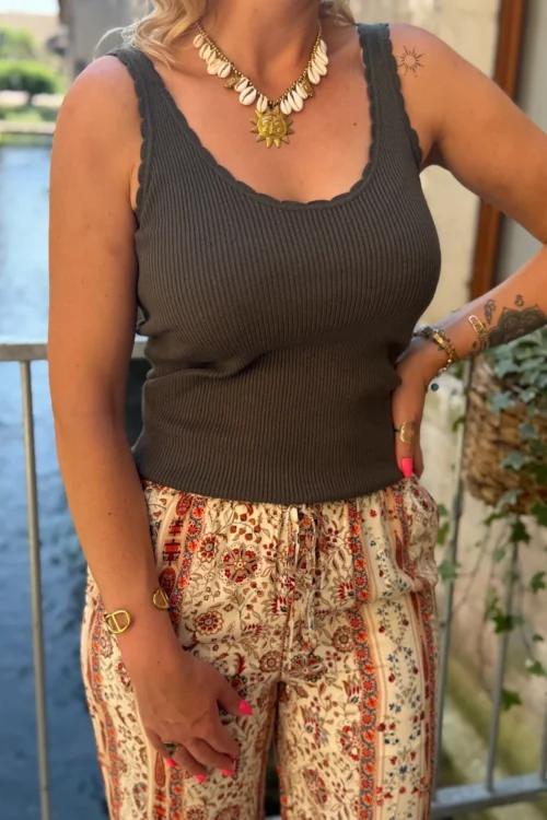 Top maille côtelée couleur femme | Dream By C