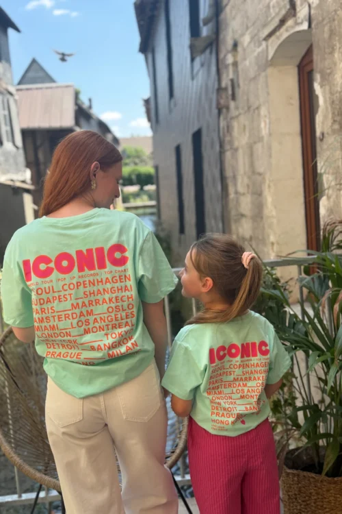 -tshirt-iconic-vert-eau-matchy-matchy-enfants- T-shirt iconic vert d'eau enfant matchy matchy | Dream By C
