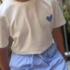 T-shirt blanc cœur brodé enfant | Dream By C