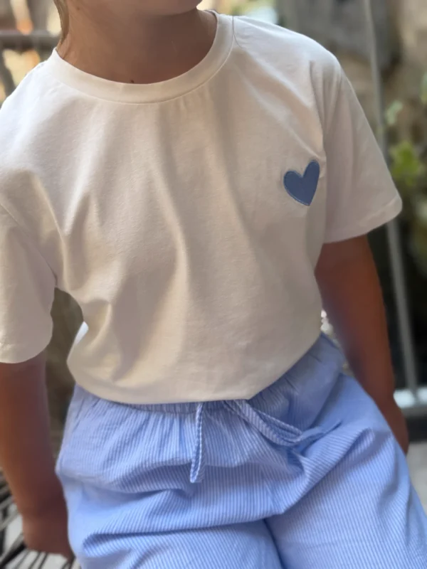 T-shirt blanc cœur brodé enfant | Dream By C
