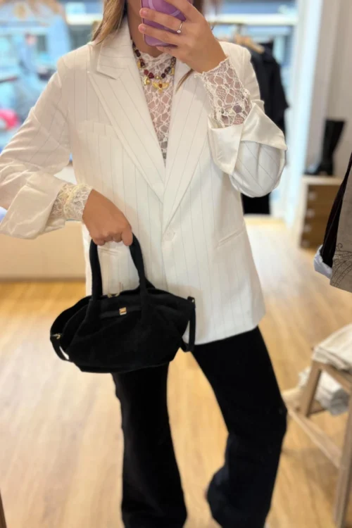 blazer-oversize-blanc-raye- Blazer Oversize Blanc Rayé | Dream By C