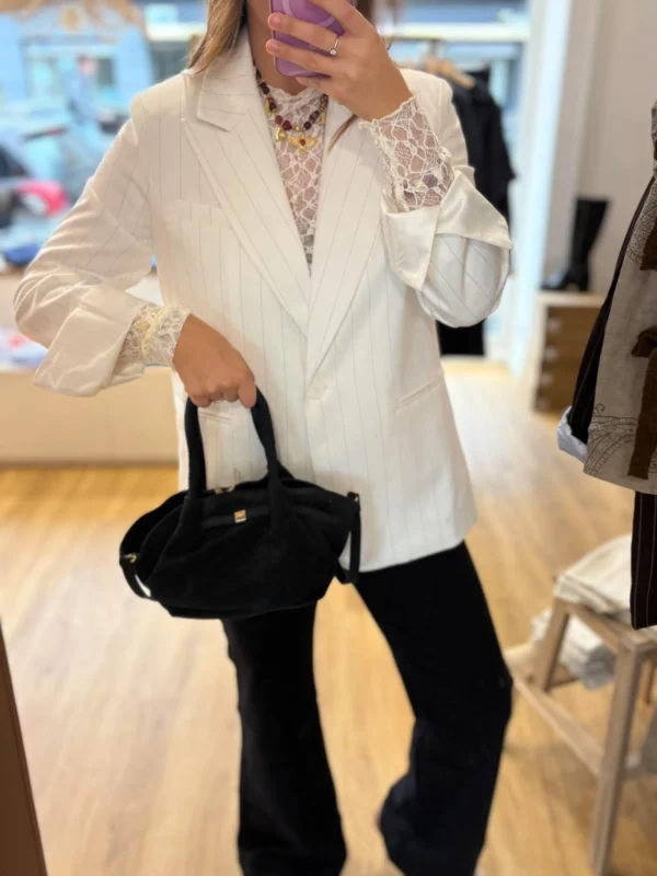 Blazer Oversize Blanc Rayé | Dream By C