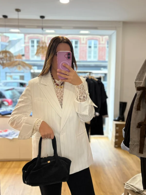 Blazer Oversize Blanc Rayé | Dream By C