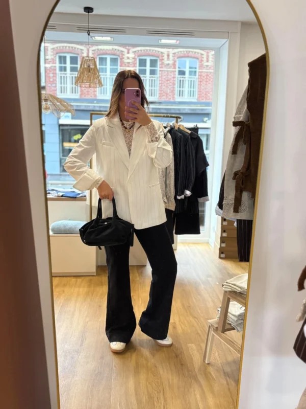 Blazer Oversize Blanc Rayé | Dream By C