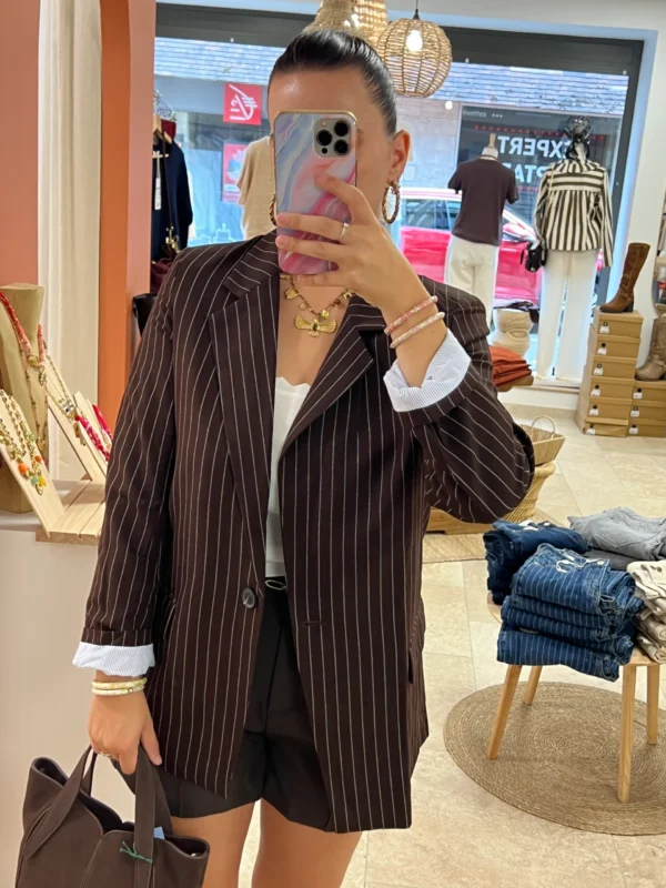 Blazer Oversize Rayures Épaulettes | Dream By C