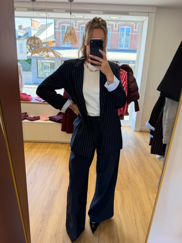 Blazer Oversize Rayures Épaulettes | Dream By C