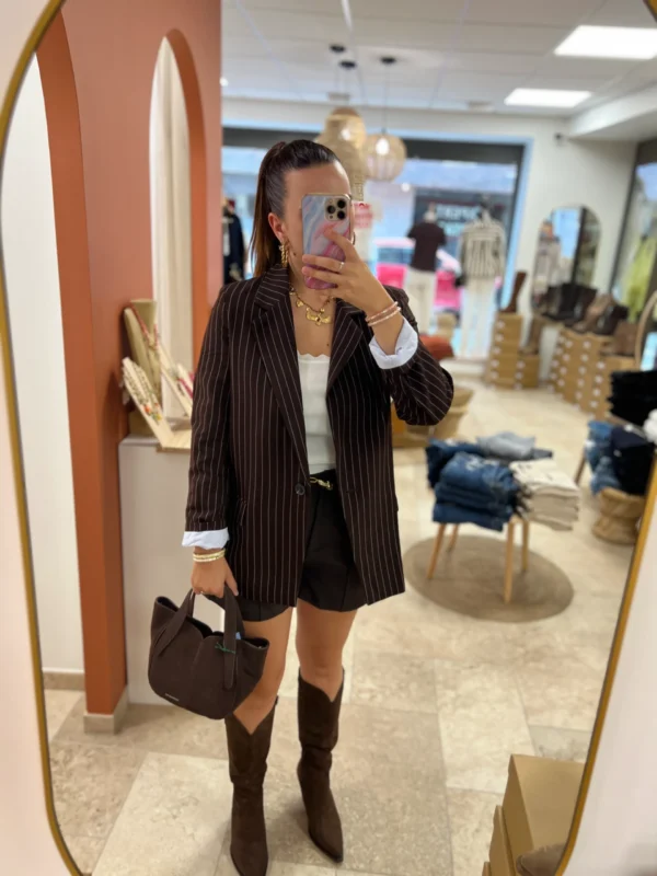Blazer Oversize Rayures Épaulettes | Dream By C