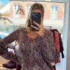 Blouse Cachemire Violet Rose Turquoise | Dream By C