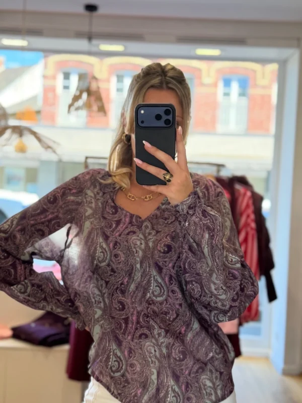 Blouse Cachemire Violet Rose Turquoise | Dream By C