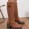 Bottes Camel Clous Dorés – Talon 5 cm | Dream By C