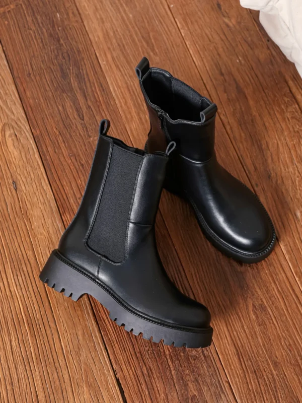 Bottines Noires Empiècement Élastiqué | Dream By C