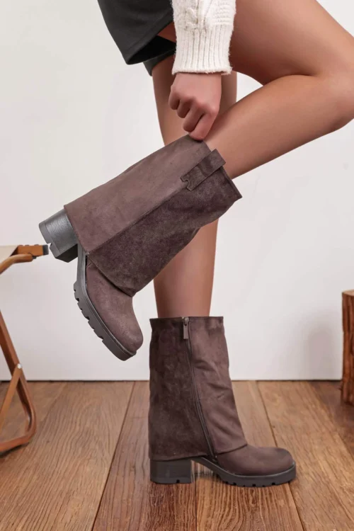 Bottines Chocolat Bout Rond – Talon 5 cm | Dream By C