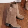Bottines Taupe Bout Rond – Talon 5 cm | Dream By C