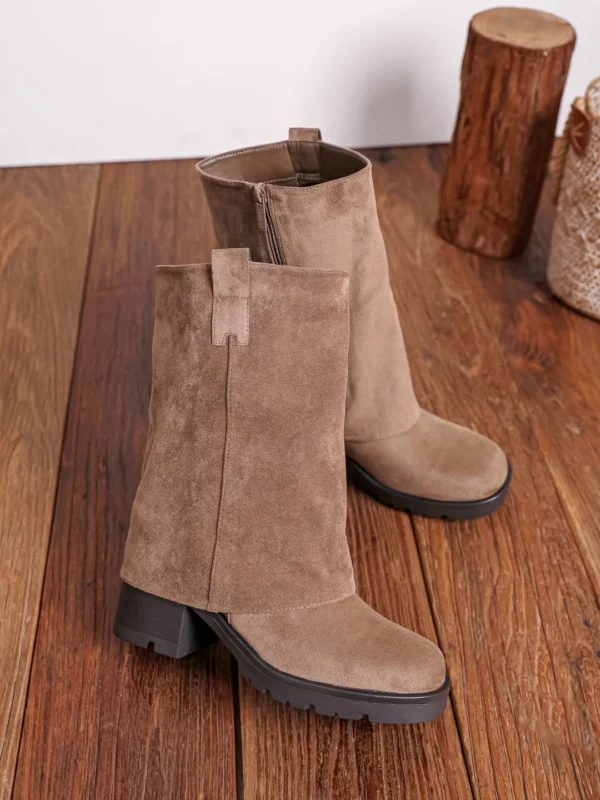Bottines Taupe Bout Rond – Talon 5 cm | Dream By C