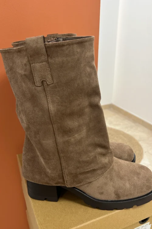 -bottines-tendances-taupe-bout-rond Bottines Taupe Bout Rond – Talon 5 cm | Dream By C
