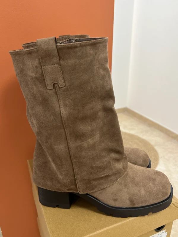 Bottines Taupe Bout Rond – Talon 5 cm | Dream By C