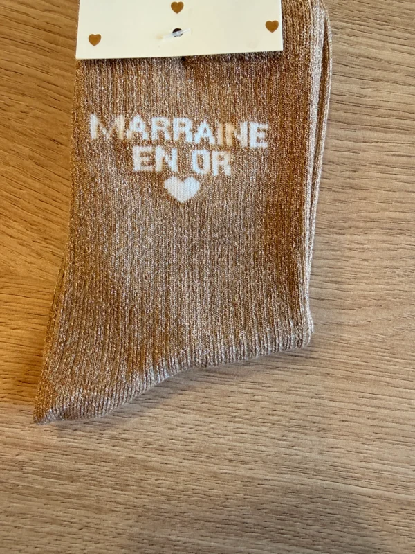 Chaussettes Paillettes MARRAINE EN OR | Dream By C