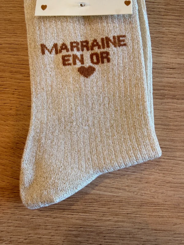 Chaussettes Paillettes MARRAINE EN OR | Dream By C