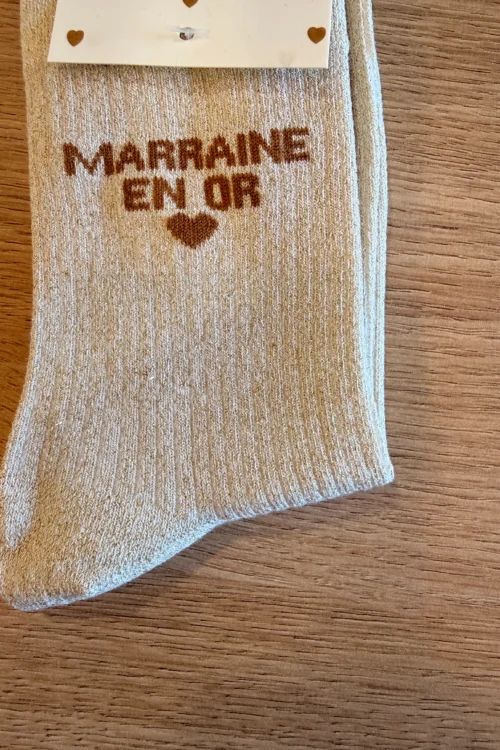 Chaussettes Paillettes MARRAINE EN OR | Dream By C