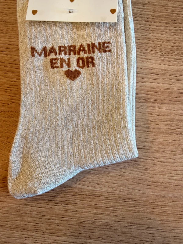 Chaussettes Paillettes MARRAINE EN OR | Dream By C