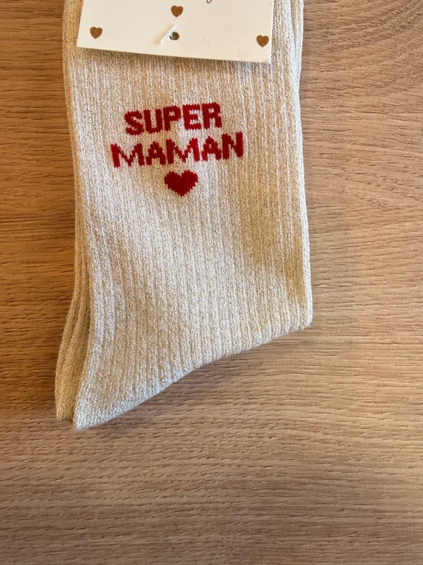 Chaussettes Paillettes SUPER MAMAN | Dream By C
