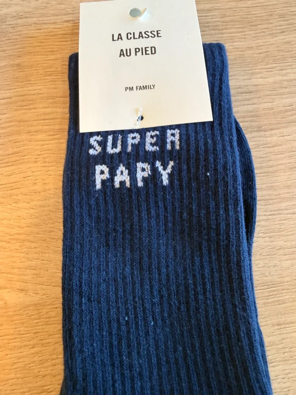 Chaussettes Super Papy Hommes Bleu Marine | Dream By C
