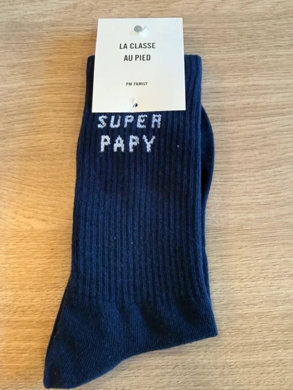 Chaussettes Super Papy Hommes Bleu Marine | Dream By C