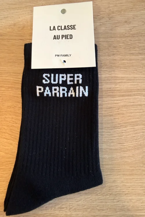 chaussettes-super-parrain-hommes-dreambyc Chaussettes Super Parrain Hommes | Idée Cadeau | Dream By C