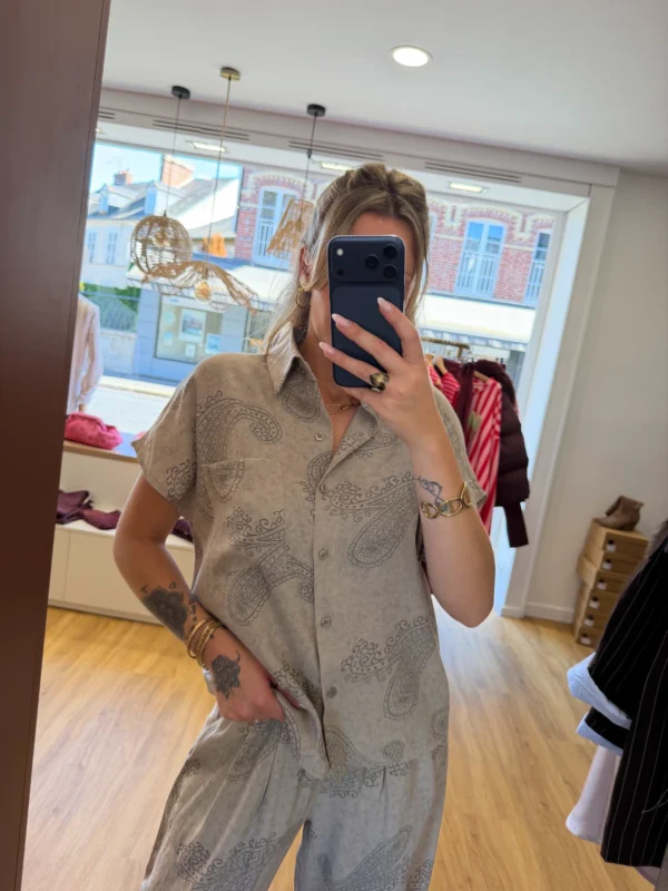 Chemise Taupe Cachemire Coupe Large | Dream By C