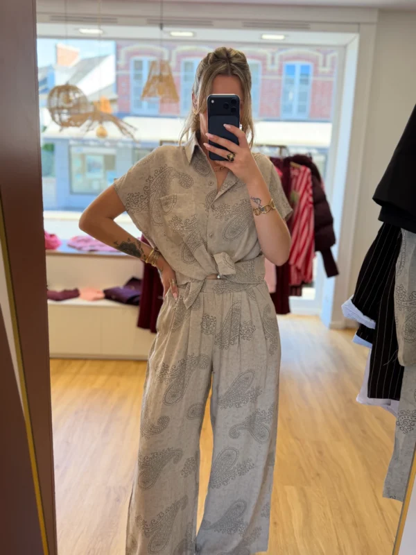 Chemise Taupe Cachemire Coupe Large | Dream By C