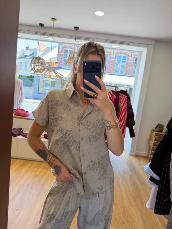 Chemise Taupe Cachemire Coupe Large | Dream By C