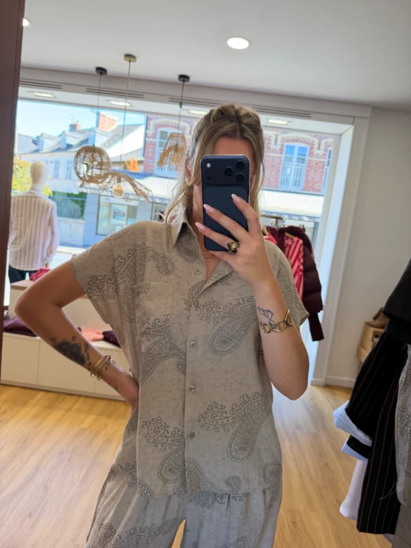 Chemise Taupe Cachemire Coupe Large | Dream By C