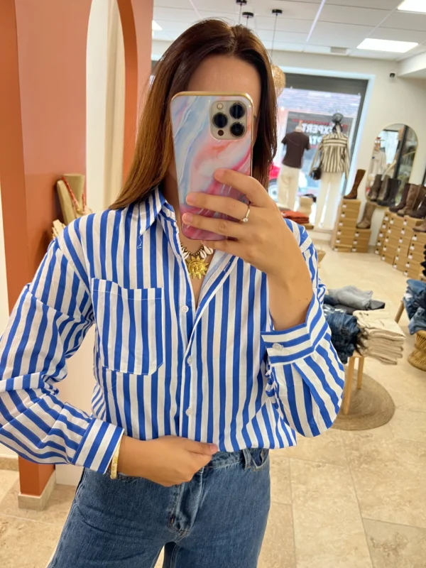 Chemise Rayée Oversize Col Chemise | Dream By C