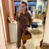 Combinaison Pantalon Jean Chocolat Chiné | Dream By C