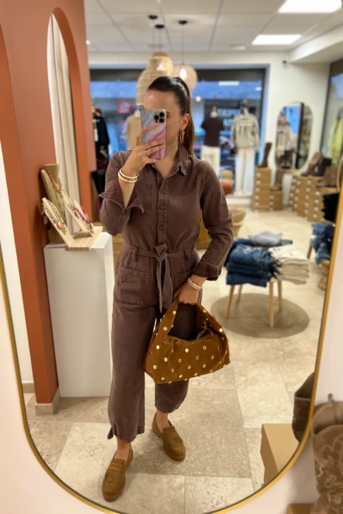 Combinaison Pantalon Jean Chocolat Chiné | Dream By C