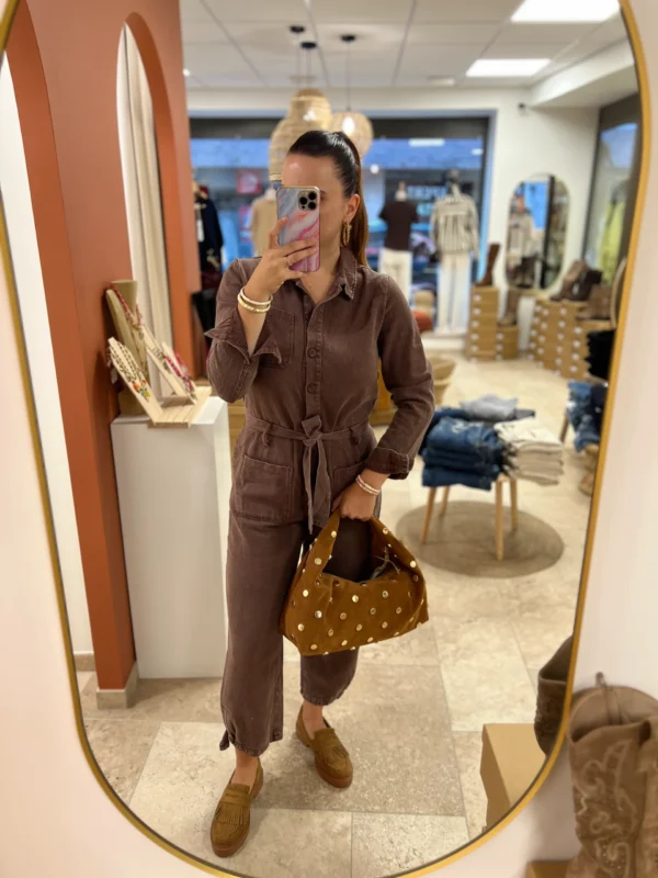 Combinaison Pantalon Jean Chocolat Chiné | Dream By C