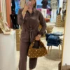 Combinaison Pantalon Jean Chocolat Chiné | Dream By C