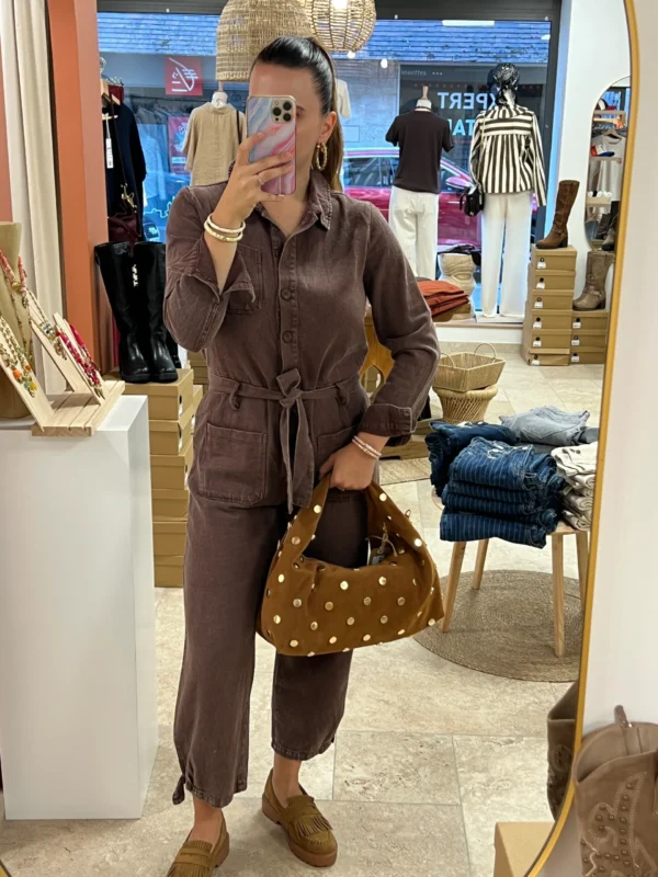 Combinaison Pantalon Jean Chocolat Chiné | Dream By C