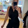Ensemble Satin Cache-Cœur Noir Boucle Dorée | Dream By C