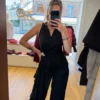Ensemble Satin Cache-Cœur Noir Boucle Dorée | Dream By C