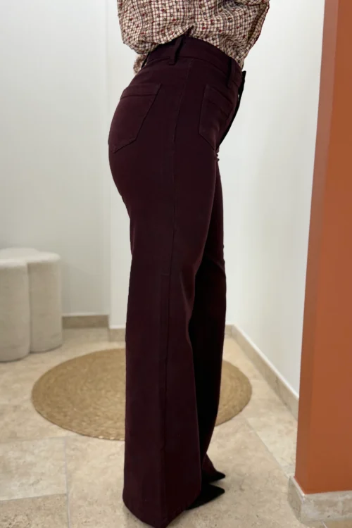 Jean Wide Bordeaux Femme | Dream By C