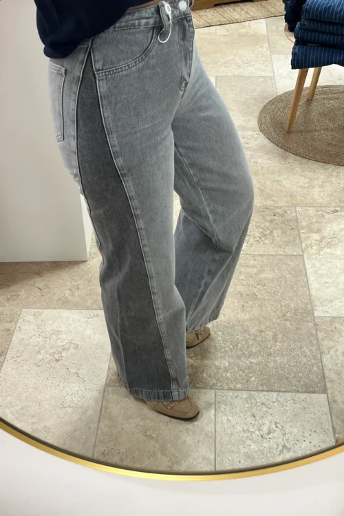 jean-wide-gris-bicolore- Jean Wide Gris Bicolore Femme | Dream By C