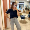 Jean Wide Gris Bicolore Femme | Dream By C