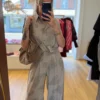 Pantalon Fluide Taupe Cachemire | Dream By C
